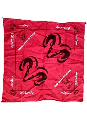 Dodge Bandana Red Ram Logo Hanky Bandana 100% Cotton Made In USA 20x20"